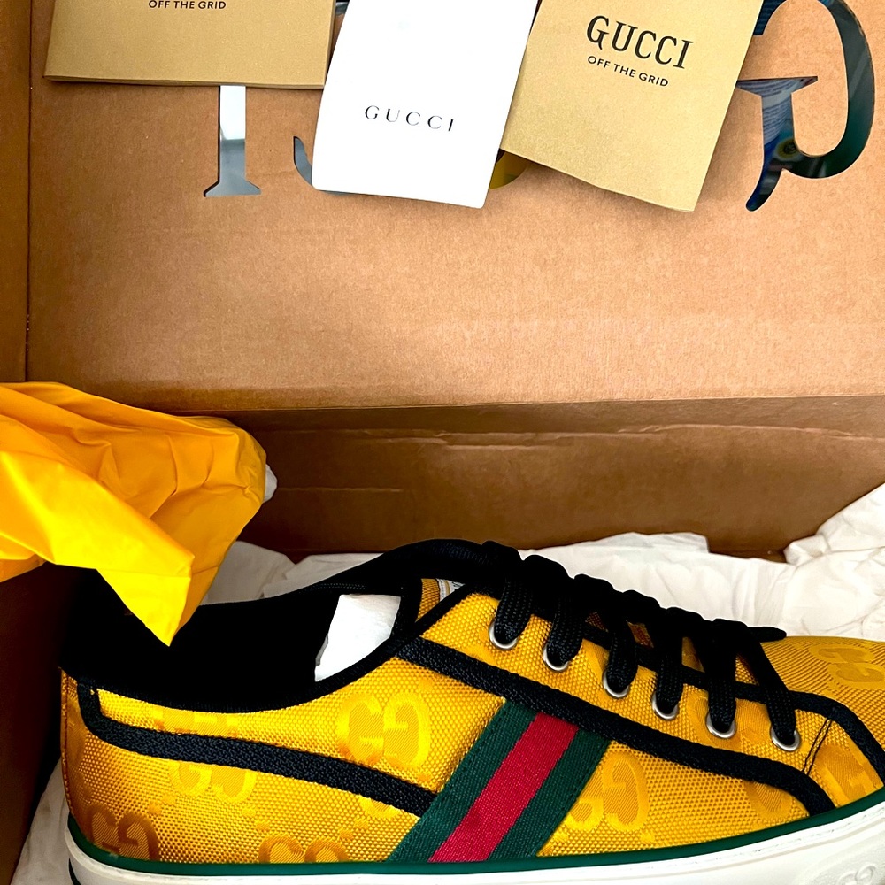 Gucci gold shoes size 11 new